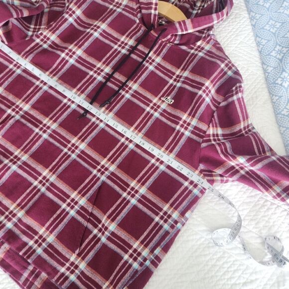 Lost plaid flannel kangaroo pockets hoodie - Picture 9 of 15